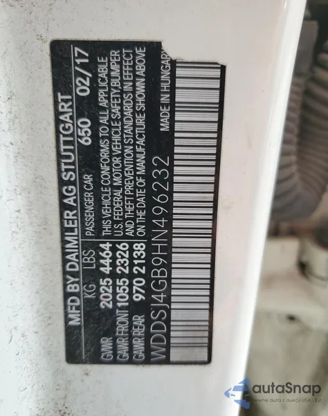 2017 Mercedes-Benz Cla 250 4Matic из США, поврежденный, VIN WDDSJ4GB9HN496232